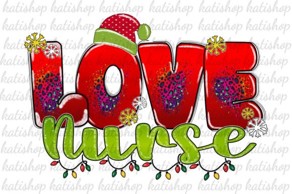 Christmas Love Nurse Red Png Sublimation