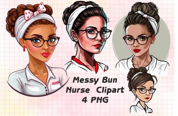 Messy Bun Nurse PNG Sublimation: Graphics & Crafts