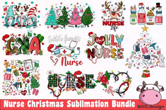 Nurse Christmas Bundle PNG