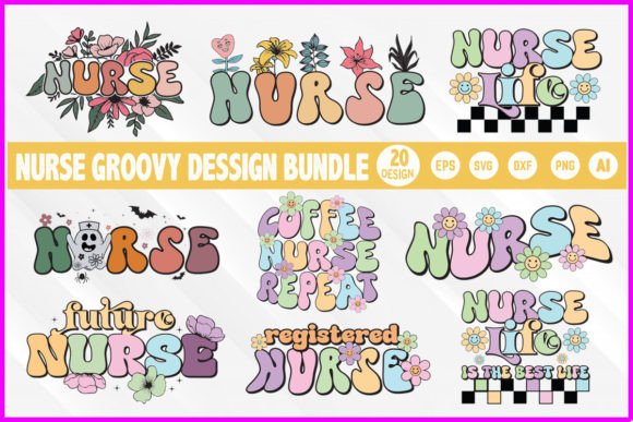 Nurse Sublimation Groovy Shirt Bundle