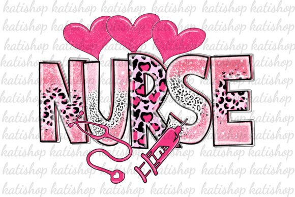 Pink Nurse Valentines Png Sublimation