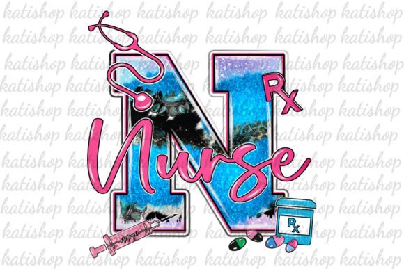 Western Nurse Glitter PNG for Crafts and Graphics